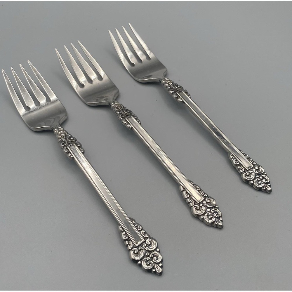 Oneida REMBRANDT Salad Forks 3pcs Stainless Flatware Cube Heirloom
